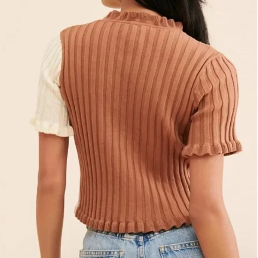 Find Me Now Ruffles Color Block Cardigan - Picture 2 of 5
